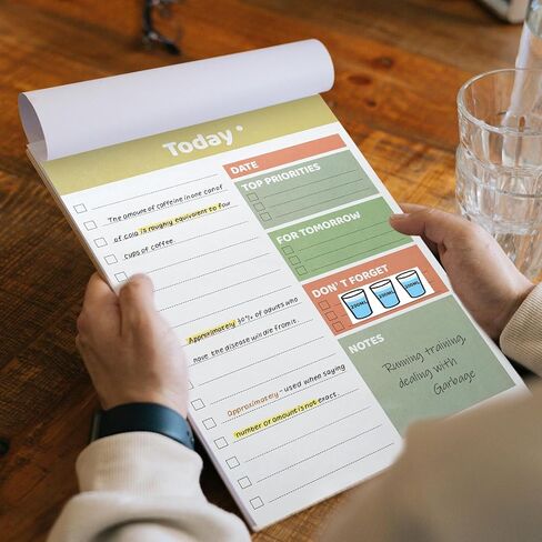 To Do List Pad Daily Planner List Notebook A4 for Work 50 Sheets Undated Daily Goal and Tasks Setting Notepad To Do List for Office Home and School Organizer in Kuwait