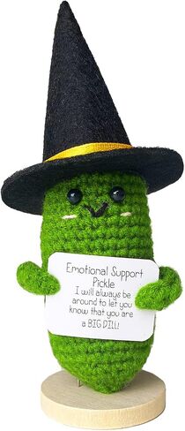 Emotional Support Pickle, Cute Halloween Positive Pickle Decoration, Emotional Support Plush Gift for Women, Men, Friends, Family in Saudi Arabia