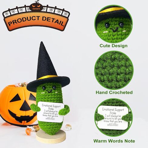 Emotional Support Pickle, Cute Halloween Positive Pickle Decoration, Emotional Support Plush Gift for Women, Men, Friends, Family in Saudi Arabia