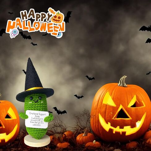 Emotional Support Pickle, Cute Halloween Positive Pickle Decoration, Emotional Support Plush Gift for Women, Men, Friends, Family in Saudi Arabia