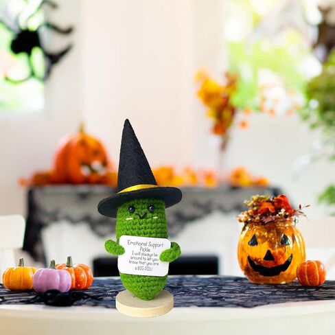 Emotional Support Pickle, Cute Halloween Positive Pickle Decoration, Emotional Support Plush Gift for Women, Men, Friends, Family in Saudi Arabia