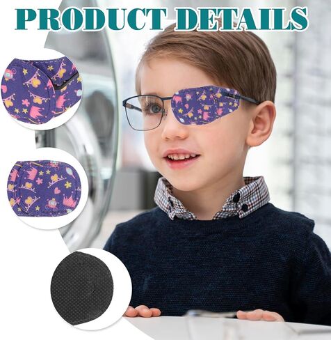 Eye Patches for Glasses, 10 Pcs Cute Right & Left Eye Patch for Lazy Eye Light Blocking Reusable Colorful Eye Patch with 5 Styles Fun Design for Amblyopia and Cross Eye Pad in Saudi Arabia