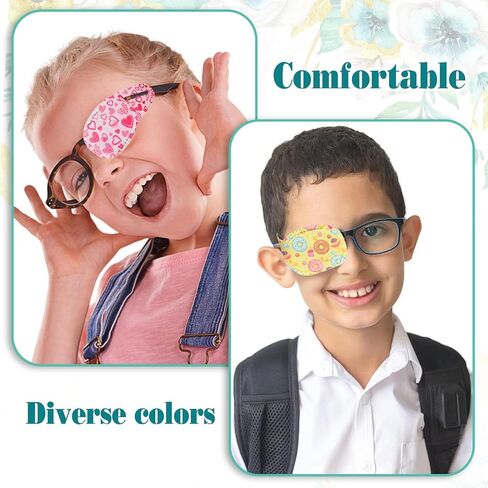 Eye Patches for Glasses, 10 Pcs Cute Right & Left Eye Patch for Lazy Eye Light Blocking Reusable Colorful Eye Patch with 5 Styles Fun Design for Amblyopia and Cross Eye Pad in Saudi Arabia