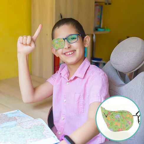 Eye Patches for Glasses, 10 Pcs Cute Right & Left Eye Patch for Lazy Eye Light Blocking Reusable Colorful Eye Patch with 5 Styles Fun Design for Amblyopia and Cross Eye Pad in Saudi Arabia