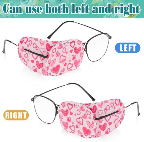 Eye Patches for Glasses, 10 Pcs Cute Right & Left Eye Patch for Lazy Eye Light Blocking Reusable Colorful Eye Patch with 5 Styles Fun Design for Amblyopia and Cross Eye Pad in Saudi Arabia