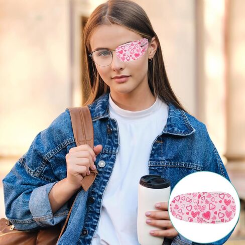 Eye Patches for Glasses, 10 Pcs Cute Right & Left Eye Patch for Lazy Eye Light Blocking Reusable Colorful Eye Patch with 5 Styles Fun Design for Amblyopia and Cross Eye Pad in Saudi Arabia