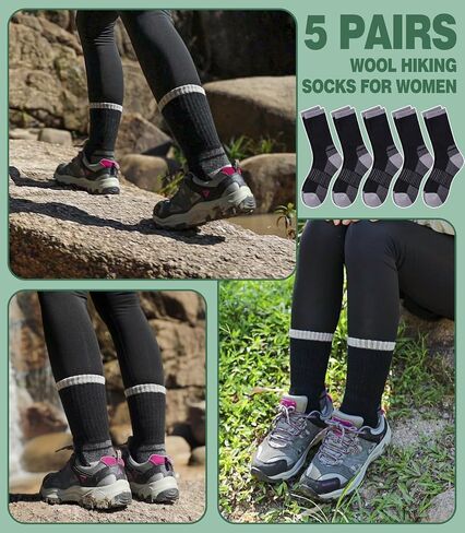 MQELONG Merino Wool Socks for Women Hiking Thermal Winter Thick Warm Cozy Boot Socks in Saudi Arabia