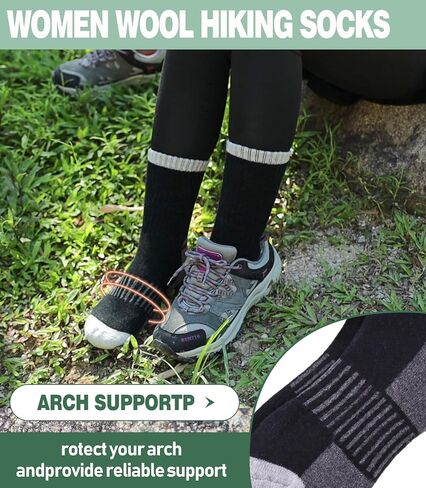 MQELONG Merino Wool Socks for Women Hiking Thermal Winter Thick Warm Cozy Boot Socks in Saudi Arabia