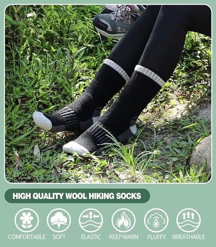 MQELONG Merino Wool Socks for Women Hiking Thermal Winter Thick Warm Cozy Boot Socks in Saudi Arabia