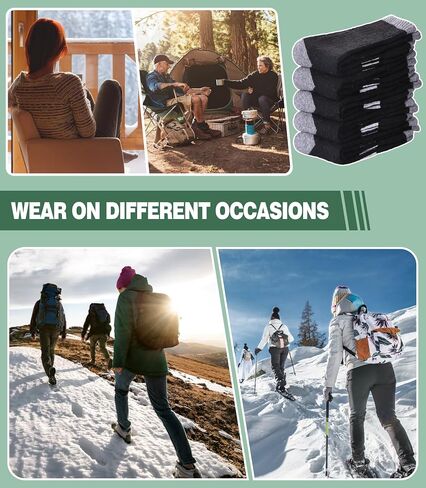 MQELONG Merino Wool Socks for Women Hiking Thermal Winter Thick Warm Cozy Boot Socks in Saudi Arabia