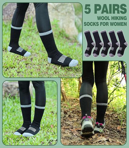 MQELONG Merino Wool Socks for Women Hiking Thermal Winter Thick Warm Cozy Boot Socks in Saudi Arabia