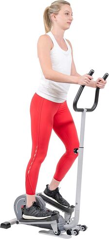 Sunny Health & Fitness 2 in 1 Sit/Stand Mini Elliptical Machine, Portable Under Desk Peddler Exerciser for Senior Home Workout, Optional Handlebars, Resistance Bands & Free Sunnyfit App Bluetooth Link in Saudi Arabia