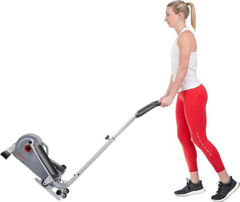 Sunny Health & Fitness 2 in 1 Sit/Stand Mini Elliptical Machine, Portable Under Desk Peddler Exerciser for Senior Home Workout, Optional Handlebars, Resistance Bands & Free Sunnyfit App Bluetooth Link in Saudi Arabia