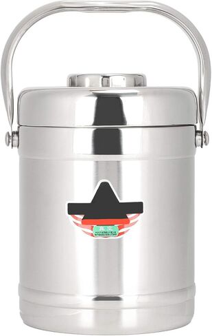 Yosoo 1.8l Vacuum Lunch Box, Straight Shape Double Wall Vacuum Insulated Lunch Box, Three-Layer Design,Storing Staple Food, Dishes, Soup, Stainless Steel Hot Food Container in Saudi Arabia