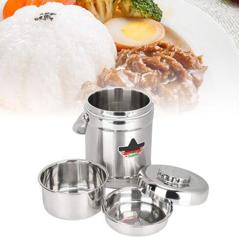 Yosoo 1.8l Vacuum Lunch Box, Straight Shape Double Wall Vacuum Insulated Lunch Box, Three-Layer Design,Storing Staple Food, Dishes, Soup, Stainless Steel Hot Food Container in Saudi Arabia