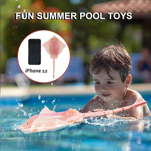 Pool Toys Remote Control Stingray Diving into Water High Simulation Robot Manta ray Fish Rechargeable Battery Remote Control Bathtub Summer Pool Toys Great Gift RC Boat for 8-12 Year Kids Blue in Saudi Arabia