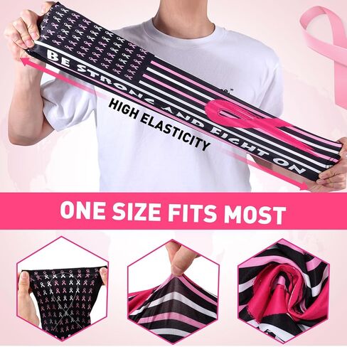 أكمام للتوعية بسرطان الثدي، أكمام للذراع بشريط وردي لكرة القدم، زوج واحد من أكمام الذراع لسرطان الثدي للبالغين من الرجال والنساء in Kuwait