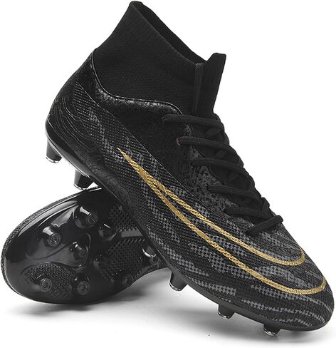 UYO Men's Soccer Shoes Football Cleats Outdoor High-Tops Lace-Up Non-Slip Spikes AG/FG Boots in Saudi Arabia