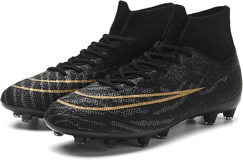 UYO Men's Soccer Shoes Football Cleats Outdoor High-Tops Lace-Up Non-Slip Spikes AG/FG Boots in Saudi Arabia
