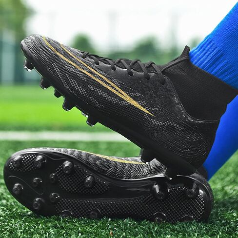 UYO Men's Soccer Shoes Football Cleats Outdoor High-Tops Lace-Up Non-Slip Spikes AG/FG Boots in Saudi Arabia