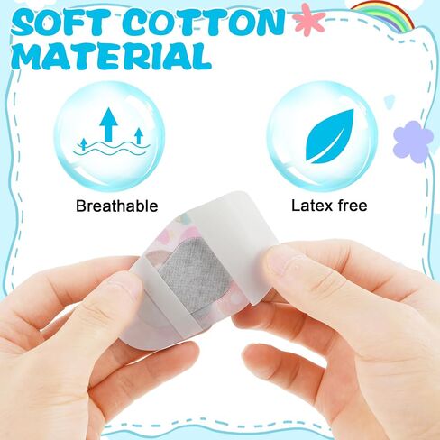 24 Pcs Adhesive Eye Patches Kid Colorful Light Blocking Breathable Eyepatch Sticker Disposable Blackout Cotton Eye Shield Easy Peeling Latex Free Eyecare Bandages 3 × 2 Inches 12 Styles in Saudi Arabia