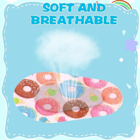 24 Pcs Adhesive Eye Patches Kid Colorful Light Blocking Breathable Eyepatch Sticker Disposable Blackout Cotton Eye Shield Easy Peeling Latex Free Eyecare Bandages 3 × 2 Inches 12 Styles in Saudi Arabia