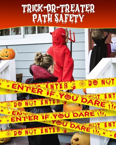 Halloween Decorations Outdoor Caution Tape - 328 Feet Halloween Party Decorations for Indoor Do Not Enter Tape Crime Scene Warning Tape Roll Scary Safety Hazard Signs Haunted House Danger Spooky Area in Saudi Arabia