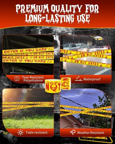 Halloween Decorations Outdoor Caution Tape - 328 Feet Halloween Party Decorations for Indoor Do Not Enter Tape Crime Scene Warning Tape Roll Scary Safety Hazard Signs Haunted House Danger Spooky Area in Saudi Arabia
