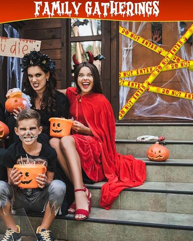 Halloween Decorations Outdoor Caution Tape - 328 Feet Halloween Party Decorations for Indoor Do Not Enter Tape Crime Scene Warning Tape Roll Scary Safety Hazard Signs Haunted House Danger Spooky Area in Saudi Arabia