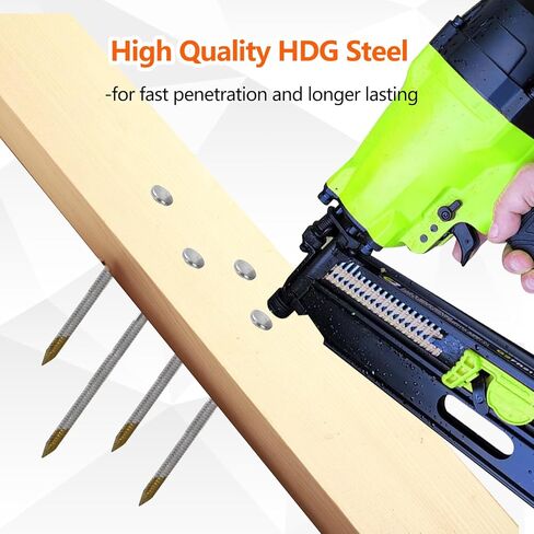 21 Degree Framing Nails 600 Count, 4 Sizes (2"+2-1/2"+3.0" Ring Shank+3-1/2" Smooth Shank), Full Round Head Hot Dipped Galvanized, 150 per Size, Assorted Size, 20 to 22 Degree Framing Nailer in Saudi Arabia
