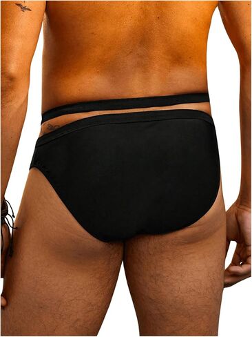 WDIRARA Men's Ring Hollow Out Triangle Swim Briefs Bikini Athletic Bathing Suit Swimwear Trunks in Saudi Arabia