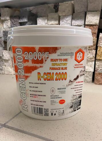 R-CEM 2000 Refractory Cement, Completely Ready for use, Unique & Ideal for Various tasks in The Field of Construction, Repair of stoves & fireplaces, Adhesive Reliability - 74 fl.oz. in Saudi Arabia