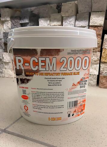 R-CEM 2000 Refractory Cement, Completely Ready for use, Unique & Ideal for Various tasks in The Field of Construction, Repair of stoves & fireplaces, Adhesive Reliability - 74 fl.oz. in Saudi Arabia