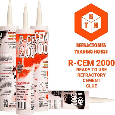 R-CEM 2000 Refractory Cement, Completely Ready for use, Unique & Ideal for Various tasks in The Field of Construction, Repair of stoves & fireplaces, Adhesive Reliability - 74 fl.oz. in Saudi Arabia