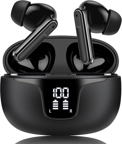 Wireless Earbuds Open Ear Bluetooth Headphones with Ear Hooks Running Headphones Wireless with Microphone Power Display 40 Hours Playtime Call Noise Reduction Bone Conduction Sports Earbuds in Saudi Arabia