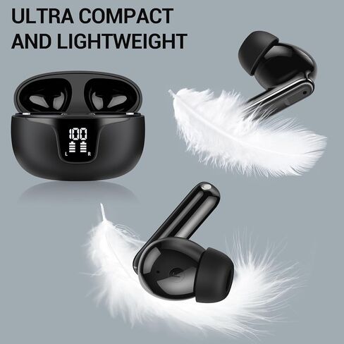 Wireless Earbuds Open Ear Bluetooth Headphones with Ear Hooks Running Headphones Wireless with Microphone Power Display 40 Hours Playtime Call Noise Reduction Bone Conduction Sports Earbuds in Saudi Arabia