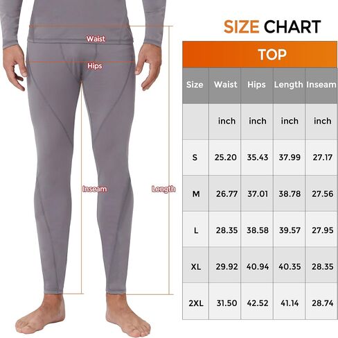 CL convallaria 1/2/4 Pack Mens Thermal Compression Pants, Athletic Leggings Base Layer Bottoms Cold Weather Gear S-2XL in Kuwait