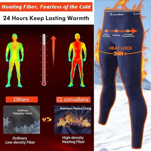CL convallaria 1/2/4 Pack Mens Thermal Compression Pants, Athletic Leggings Base Layer Bottoms Cold Weather Gear S-2XL in Kuwait