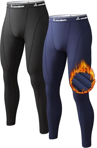 CL convallaria 1/2/4 Pack Mens Thermal Compression Pants, Athletic Leggings Base Layer Bottoms Cold Weather Gear S-2XL in Kuwait