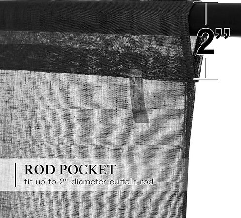 NICETOWN ستارة نافذة مطبخ صغيرة من الكتان شبه شفافة للحمام - ديكور المنزل ظل روماني قابل للتعديل ظل نافذة بالون للمقهى/المكتب، 42 بوصة عرض × 63 بوصة طول، أسود، قطعة واحدة in Kuwait