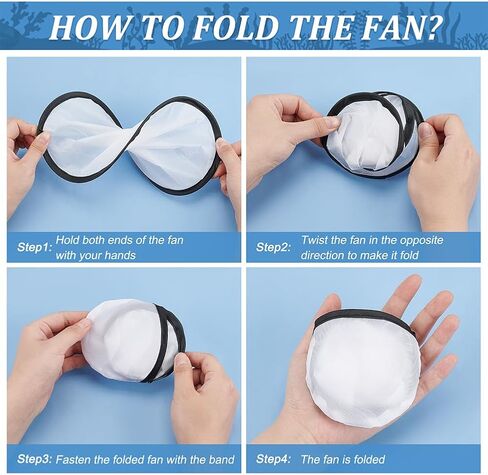 BENECREAT 30Pcs White Foldable Flying Disc Fans, 9.8inch Sublimation Fans Nylon Black Edge Folding Fan Set with Bag for Wedding Party Favors Outdoor Activity in Saudi Arabia
