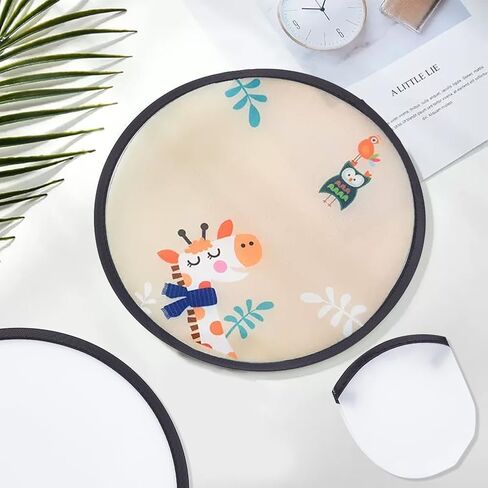 BENECREAT 30Pcs White Foldable Flying Disc Fans, 9.8inch Sublimation Fans Nylon Black Edge Folding Fan Set with Bag for Wedding Party Favors Outdoor Activity in Saudi Arabia