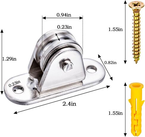 Small Pulley Block,with Bearing Fixed Pulleys Wheel,Rope Pulley for Cord, Clothesline, Paracord 4Pack in Saudi Arabia
