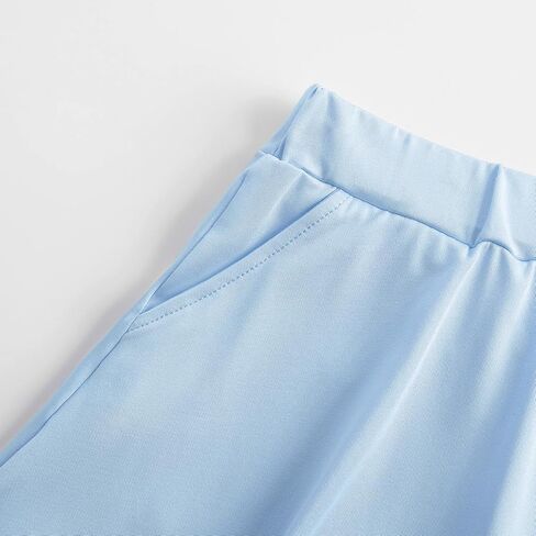 فستان تنس للجولف للفتيات بدون أكمام، قميص بولو بياقة على شكل حرف V، طقم تنورة رياضية مع جيوب in Kuwait