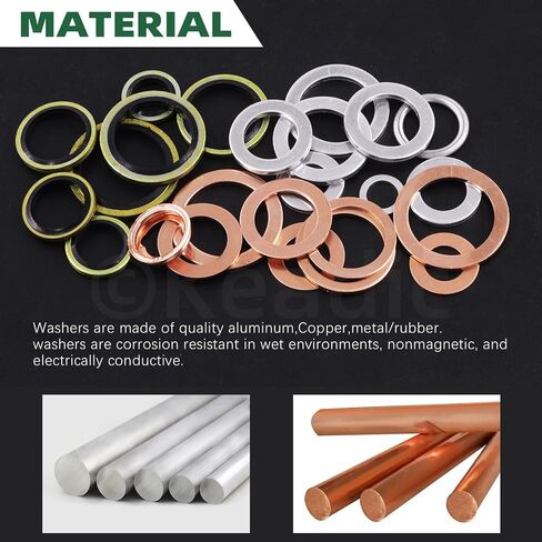 Keadic 80Pcs 14 Sizes Oil Drain Plug Gaskets Washer Assortment Set, Replace N0138157, 11026-01M02 Oil Crush Washers Seals Kit for Automotive in Saudi Arabia