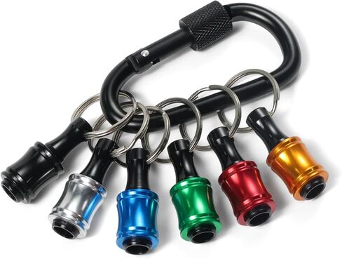 Bit Holder Keychain,6Pcs 1/4 Quick Release Driver Bit Catchers Tool Gifts for Men, Quick-Change Extension Bar Keychain Drill Screw Adapter Portable for Organizer Tool Pouch,Tool Bag in Saudi Arabia