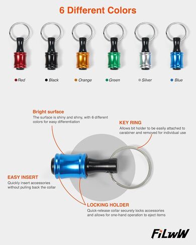 Bit Holder Keychain,6Pcs 1/4 Quick Release Driver Bit Catchers Tool Gifts for Men, Quick-Change Extension Bar Keychain Drill Screw Adapter Portable for Organizer Tool Pouch,Tool Bag in Saudi Arabia