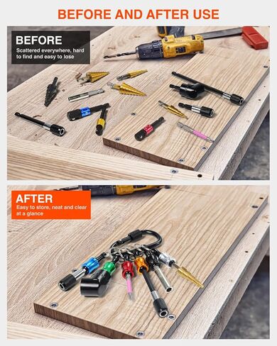 Bit Holder Keychain,6Pcs 1/4 Quick Release Driver Bit Catchers Tool Gifts for Men, Quick-Change Extension Bar Keychain Drill Screw Adapter Portable for Organizer Tool Pouch,Tool Bag in Saudi Arabia