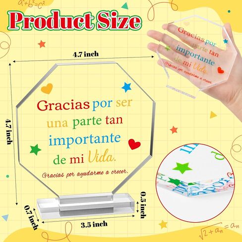 Yopyame Spanish Grandpa Birthday Gifts - Regalos para Abuelo Octagon Acrylic Gift Keepsake Paperweights Gift for Grandpa in Spanish Christmas Father's Day Gifts for Grandpa from Granddaughter Grandson in Saudi Arabia