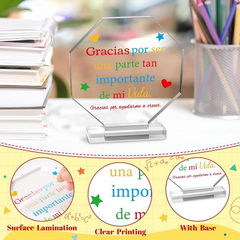 Yopyame Spanish Grandpa Birthday Gifts - Regalos para Abuelo Octagon Acrylic Gift Keepsake Paperweights Gift for Grandpa in Spanish Christmas Father's Day Gifts for Grandpa from Granddaughter Grandson in Saudi Arabia